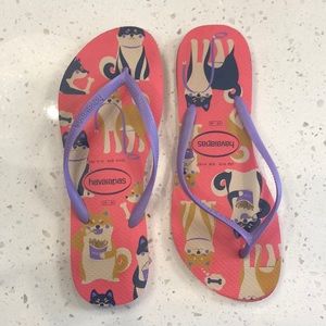 Havaianas Dog Print Flip Flops 39